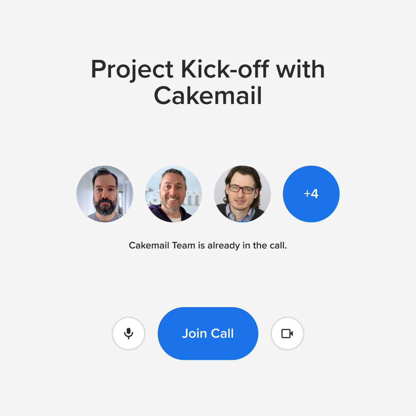 An onboarding call with the Cakemail team.