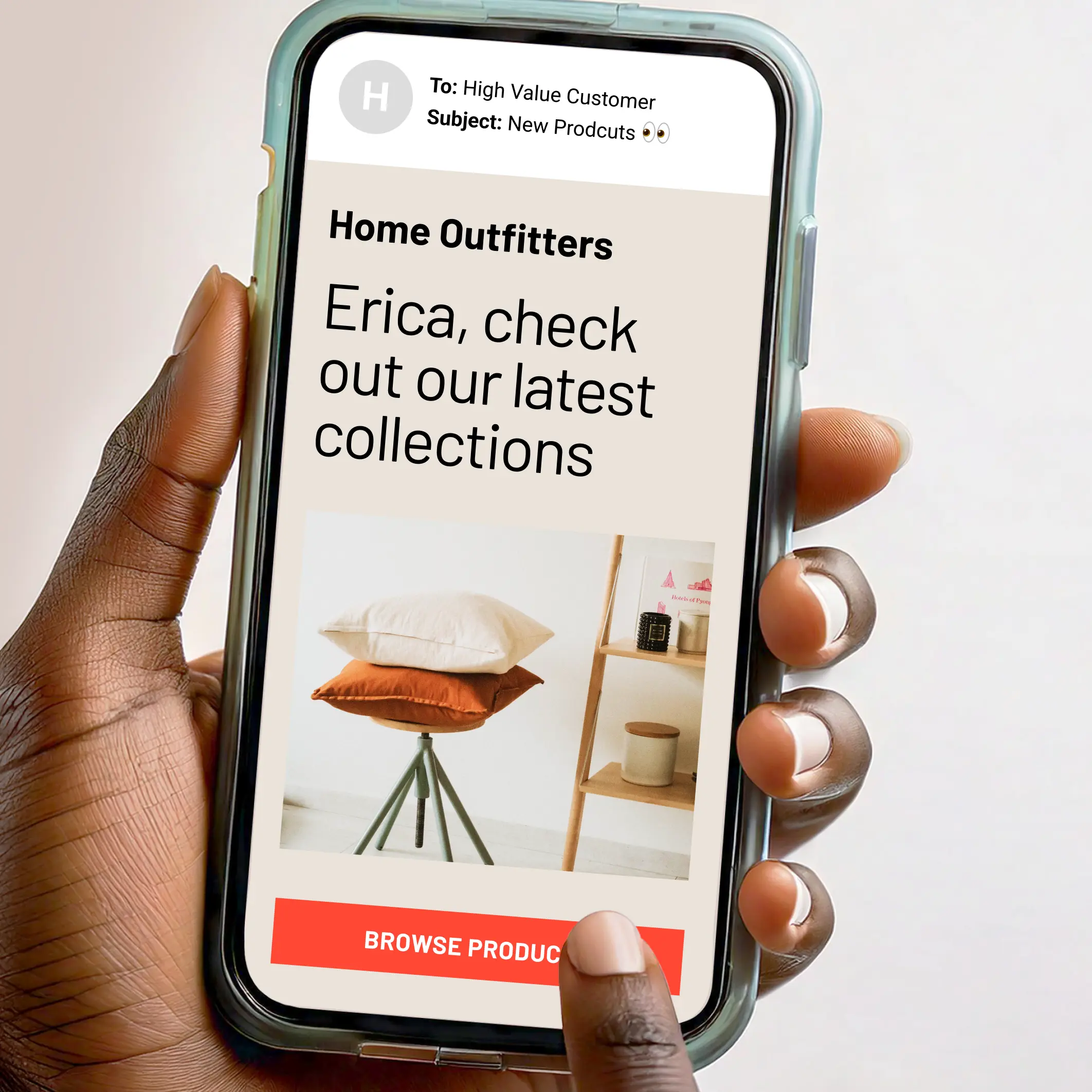 An ecommerce email shown on a phone.
